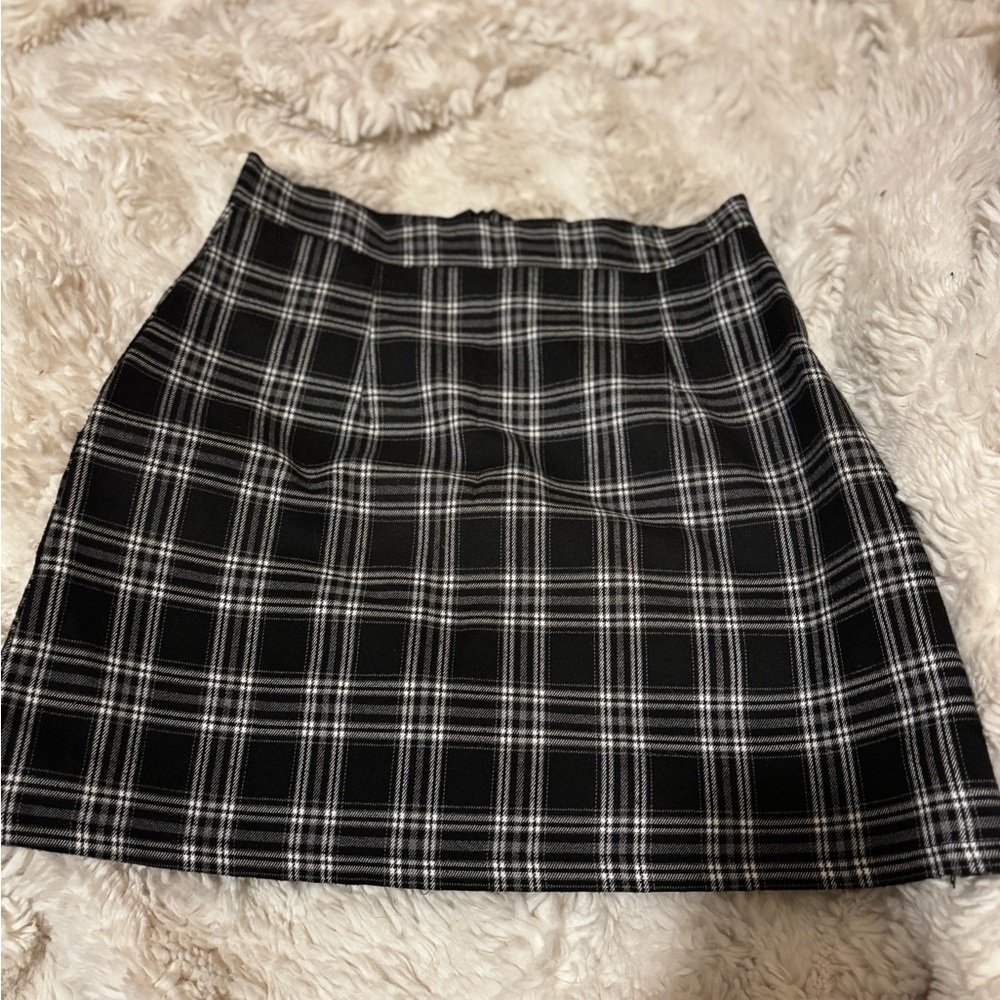 Orange brand Plaid Mini Pencil Skirt